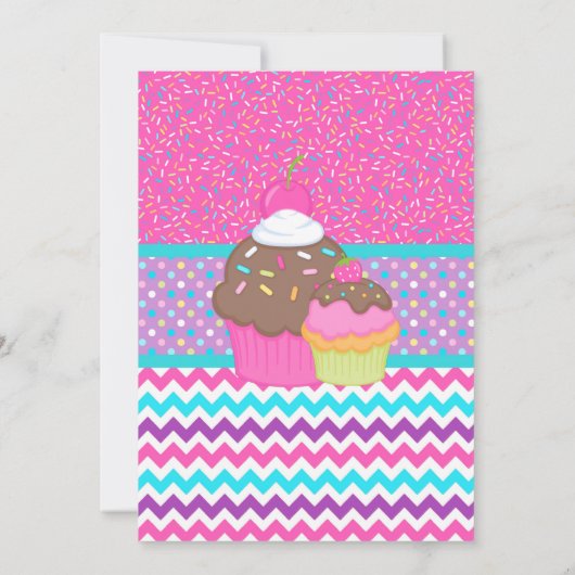 カッ飾プケーキパーティの招待状 招待状 (裏面)