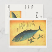 カツオ（カツオ） – 広重のカラフル魚 招待状 (正面/裏面)