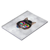 カツラとサングラスの猫 (絵画 #9) ノートブック (左側)