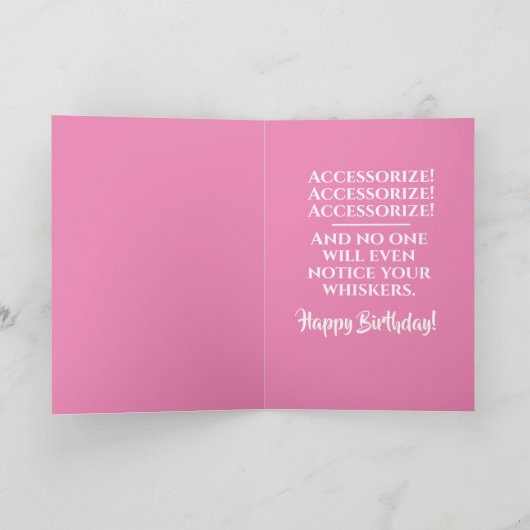 カテおもしろいィ·カットの誕生日美しいのヒント カード (内部)