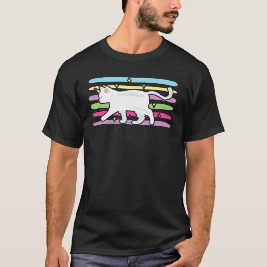 カティコーン 虹色 ユニコーン 猫 魔法の子猫 伝説 Tシャツ (正面)