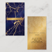 カティーナブルーネイビーグランギー金ゴールド大理石Vip3 名刺 (正面/裏面)