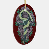 カティ包まれたーCによるスのまわりにネーク・アンキュのタトゥー・アート。 セラミックオーナメント (右)