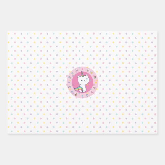 カテコーンコレクション2 |折り返し紙シート ラッピングペーパーシート (正面3)