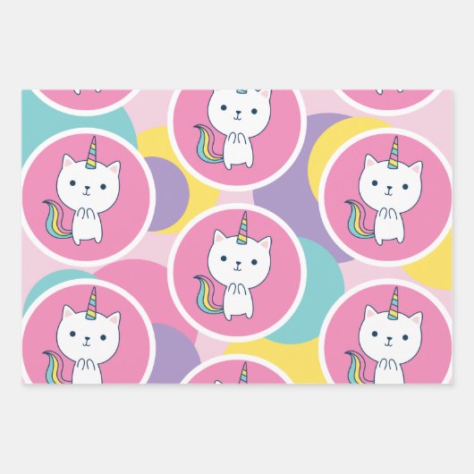 カテコーンコレクション2 |折り返し紙シート ラッピングペーパーシート (正面)