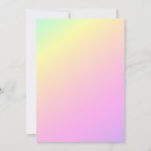 カテコーンレインボーガール誕生日 招待状 (裏面)