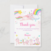 カテコーン誕生日パーソナライズされたサンキューカード サンキューカード (正面)