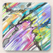 カテゴリー5曲旋回抽象芸術アートデザイン コースター (正面)