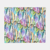 カテゴリー5曲旋回抽象芸術アートデザイン フリースブランケット (正面(横))