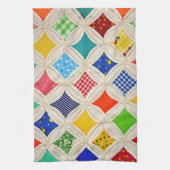 カテドラルウィンドウのキルトパターン キッチンタオル (縦)