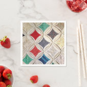 カテドラルウィンドウのキルトパターン スタンダードカクテルナプキン (インサイチュ)