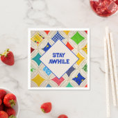 カテドラルウィンドウのキルトパターン スタンダードカクテルナプキン (インサイチュ)