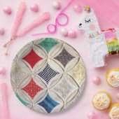 カテドラルウィンドウのキルトパターン ペーパープレート (パーティー)