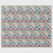 カテドラルウィンドウのキルトパターン ラッピングペーパー (フラット)