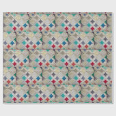 カテドラルウィンドウのキルトパターン ラッピングペーパー (フラット)