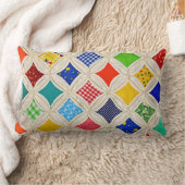 カテドラルウィンドウのキルトパターン ランバークッション (ブランケット)