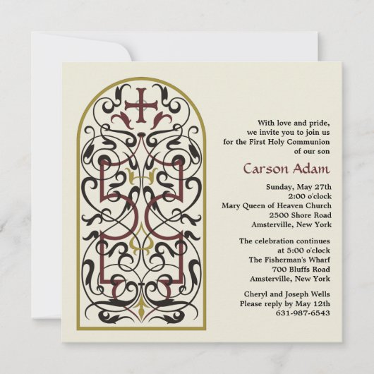 カテドラルウィンドウ宗教招待状 招待状 (正面)