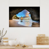 カテドラルコーブTe Whanganui-A-Heiポスター ポスター (キッチン)