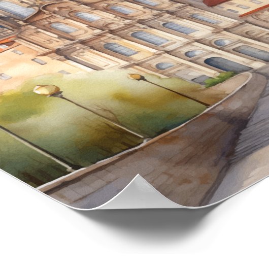 カテドラルサンティアゴスペイン有名な旅行の場所 ポスター (角)