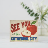 カテドラルシティカリフォルニアアップル – ヴィンテージトラベル ポストカード (スタンド正面)