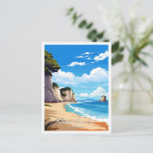 カテドラルマリンコーブアートワークトラベルイラストレーション ポストカード (スタンド正面)