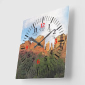 カテドラルロックセドナアリゾナ日本の語（英語） スクエア壁時計 (傾斜)