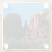 カテドラルロックセドナアリゾナ記念碑 ガラスコースター (裏面)