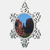 カテドラルロックセドナアリゾナ記念碑 スノーフレークピューターオーナメント (右)