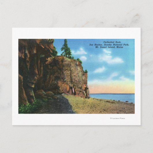 カテドラルロックビュー、バーハーバー ポストカード (正面)