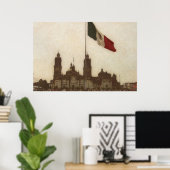 カテドラル・アン・エル・ゾカロ・デルDFコンラ・バンデラ12 ポスター (ホームオフィス)