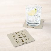 カディシャックアイコン スクエアペーパーコースター (インサイチュ)