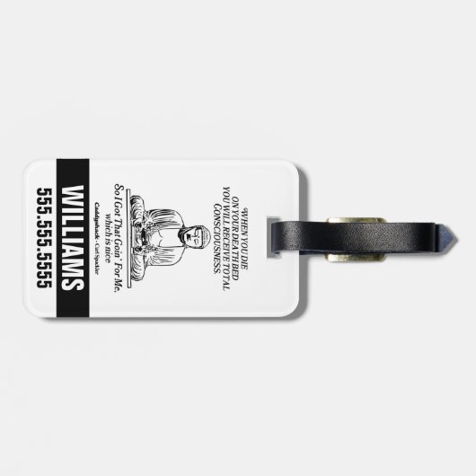 カディシャック得私のために行く ラゲッジタグ (裏面横)