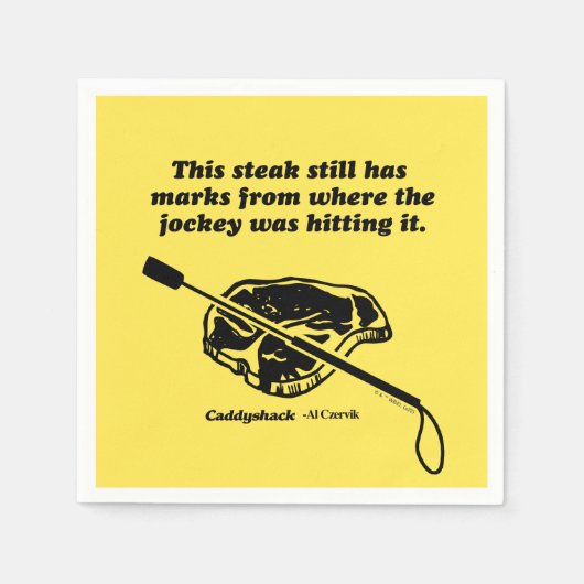 カディシャック |このステーキはまだマーク スタンダードカクテルナプキン (正面)