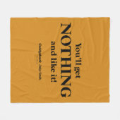 カディシャック |何も手に入らない! フリースブランケット (正面(横))