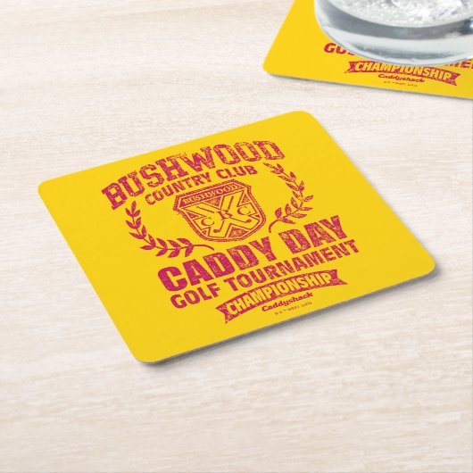 カディシャック | Bushwood Country Club Caddy Dayゴルフ スクエアペーパーコースター (アングル)