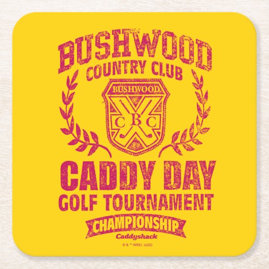 カディシャック | Bushwood Country Club Caddy Dayゴルフ スクエアペーパーコースター (正面)