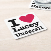 カディシャック | I Love Lacey Underall スクエアペーパーコースター (アングル)