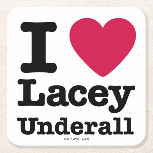 カディシャック | I Love Lacey Underall スクエアペーパーコースター (正面)