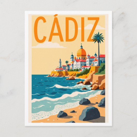 カディススペインアートヴィンテージイラストレーション旅行 ポストカード (正面)