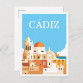 カディススペインアートヴィンテージトラベルイラストレーション ポストカード (正面/裏面)
