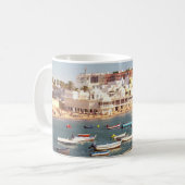 カディス、アンダルーシア、スペインのCaletaのビーチ コーヒーマグカップ (正面左)