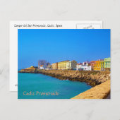 カディス、スペインの遊歩道(絵を描かれる) ポストカード (正面/裏面)
