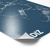 カディス – スペインの青写真シティーの地図 フォトプリント            (角)