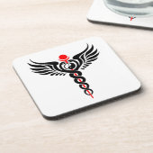 カデウス-陰陽-翼付ヘビ-ヘルメティック コースター (左側)