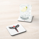 カデウス-陰陽-翼付ヘビ-ヘルメティック コースター (右側)