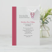 カデュースシンボルレッドトリム卒業招待状 招待状 (スタンド正面)