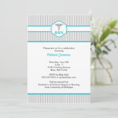 カデュースRN BSN LPN卒業ターコイズ青 招待状 (スタンド正面)