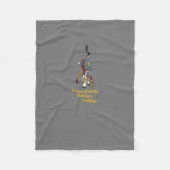*カデ誇りを持った PMCグレーフリースブランケット(背面白) フリースブランケット (正面)