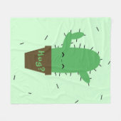 カトゥスかわいい植物フリースブランケット フリースブランケット (正面(横))