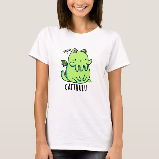 カトゥルおもしろいクチュルフキャットプン Tシャツ (正面)